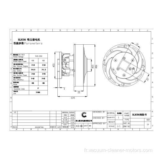 MOTEUR BLDC POUR ASPIRATEUR